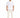 Light-colored jogger pants with elastic cuffs, paired with a loose-fitting white t-shirt and white sneakers.