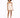 A model poses in a light beige romper with a wrap design and spaghetti straps, paired with black heels.