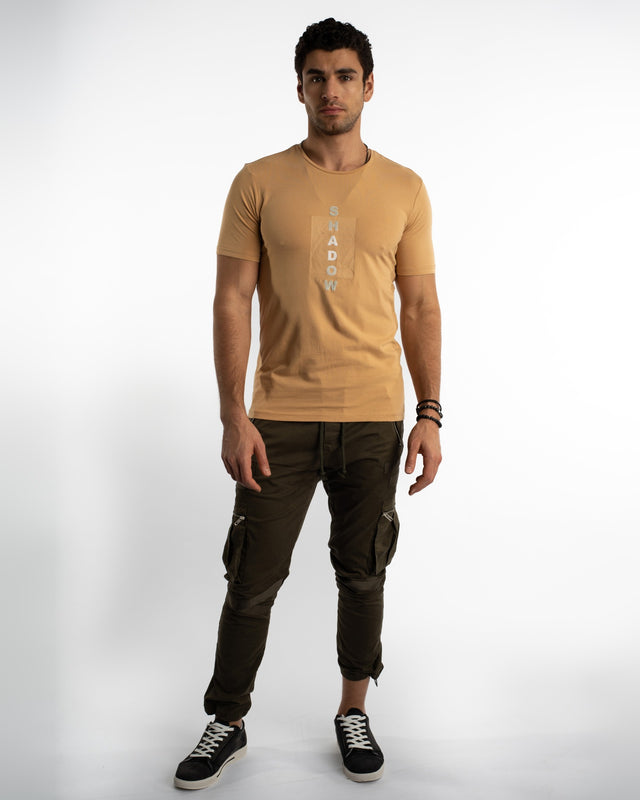 Shadow T-Shirt in Mink – full-length front view