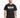 A man wearing a black graphic t-shirt featuring colorful designs and a positive message about kindness.