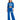 Blue wide-leg pants with an elastic waistband, paired with a matching cropped sweatshirt.