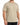 A man wearing a light beige short-sleeve t-shirt with a simple graphic on the shoulder.