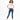 Model wearing Los Angeles California white crop top and dark skinny jeans. Aesthetic streetwear fashion.