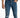 Fitted blue denim jeans with distressed details and ribbed accents, styled with a casual white shirt.