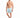 A shirtless man stands in colorful swim trunks featuring a tropical palm tree pattern, wearing white slides.