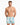 A man stands confidently in colorful swim trunks featuring a tropical palm tree print against a light background.