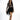 Laney Nude Seamless Bodysuit with black scroll print, styled with a black fringe wrap skirt and heels.