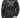 A black sweatshirt featuring a lightning pattern and a front pocket, worn by a model with a hood.
