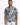 Short-sleeve shirt featuring a blue and beige abstract pattern, worn by a man with a neutral expression.