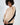 Lilith beige knit sweater with black side panels and shoulder cut-outs. Ribbed for women.