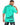 A model wearing a vibrant teal t-shirt with motivational text printed on the back and a relaxed fit.