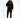 Live The Moment black streetwear pants with graphic script detail, styled with a black hoodie.