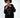 Model wearing a black oversized sweatshirt with 'WANNA TALK' and 'I DON'T HAVE A TYPE' white graphic text.