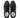 Black leather sneakers with gold eyelets and a logo, featuring a classic lace-up design and rounded toe.
