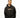 Model wearing a Decent Essential black streetwear hoodie with an orange and blue drip graphic on a white background.