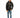 Man wearing the Decent black streetwear hoodie with orange graffiti logo and blue distressed jeans.