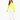A model wearing a bright neon yellow turtleneck top paired with white joggers and white sneakers.