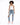 A model poses in a white tank top and distressed blue jeans, paired with white sneakers featuring pink accents.