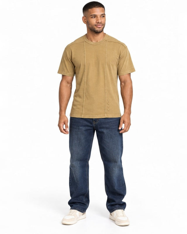 Los Angeles Shirt in Beige – full-length front view