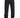 Black denim pants with a textured pattern, paired with black and white sneakers, showcasing a casual style.