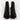 Pair of Carbon black rhinestone stiletto evening heels with sparkly peep-toe mesh cutout design and back zipper.