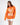 Model wearing an orange The Who graphic sweatshirt in a relaxed knit fit, for Gen Z streetwear style.