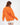 Back view of a woman wearing an oversized orange crewneck knit sweatshirt, part of The Who Top collection.