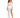 A model poses in a white off-the-shoulder outfit with sheer sleeves and a high-slit skirt.