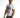 A man wearing a white t-shirt featuring a colorful pixelated robot graphic, paired with distressed jeans.