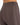 Close-up of smooth, dark brown leggings featuring a high waistband and a sleek, fitted design.