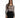Model in Maddison black high-waisted wrap mini skirt with floral eyelash lace hem and side button detail.