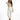 Model wearing Maisie white high-waisted tailored trousers with a beige bodysuit and black heels on a white background.
