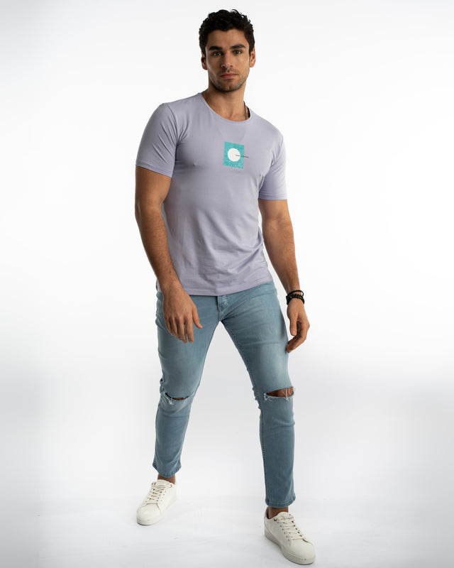 Make It Happen T-Shirt in Lilac – full-length front view