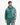 A man in a teal hoodie with a coral-inspired design and a front pocket, featuring a drawstring hood.