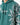 A teal sweatshirt featuring a coral-inspired design and contrasting drawstrings, ideal for casual wear.