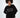 Women's black oversized Manhattan Top sweatshirt with white New York embroidery and long sleeves.
