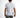 A man is shown from the back wearing a fitted white shirt with gray accents and gray jeans.