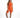 Woman in orange Mara zip-up ribbed crop tank top and matching biker shorts for a summer athletic look.