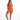Woman in orange Mara zip-up ribbed crop tank top and matching biker shorts for a summer athletic look.