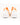Rear view of Edge White Sneakers featuring chunky white platform soles and vibrant orange urban streetwear accents.