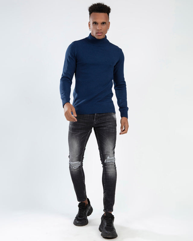 Tyson Sweater in Blue – full-length front view