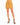 A model wearing a mustard-colored mini skirt with a side slit, paired with black strappy high heels.