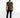 Model in Mason slim straight black jeans with subtle distressing, olive t-shirt, and black sneakers on white backdrop.
