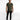 Model in Mason slim straight black jeans with subtle distressing, olive t-shirt, and black sneakers on white backdrop.