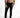 Mason Slim Straight Black Jeans with subtle distressing in a streetwear style on a male model.