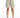 Light green high-waisted shorts with a tie belt and pleated front, paired with white sneakers.