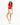 Maya Padded Crop Top in Red – full-length front view