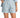 Light blue pleated shorts with rolled cuffs and side pockets, styled for a casual yet polished look.