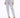 Light blue distressed jeans with a high waist and ripped details, paired with black strappy heels.