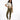 Model in olive green Emory high-waisted leggings by Carbon with a sculpting fit and a white tie-front crop top.